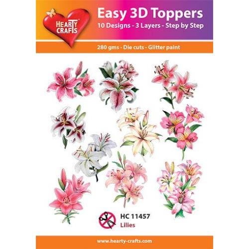 Hearty Crafts - Lilies Glitter Paint 3D Toppers (HC-11457)