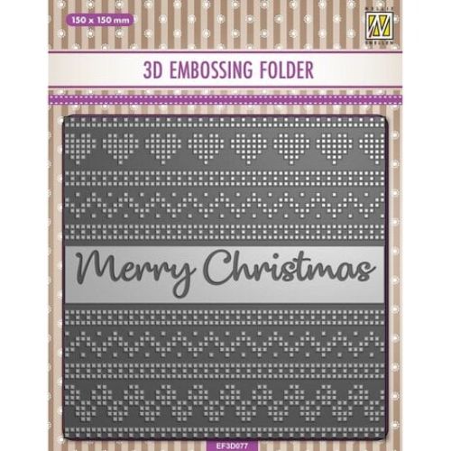 Nellie Snellen 3D Embossing Folder Merry Christmas
