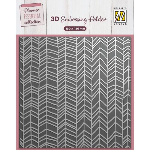 Nellie Snellen 3D Embossing Folder Planner Essential Chevron (EF3D090)