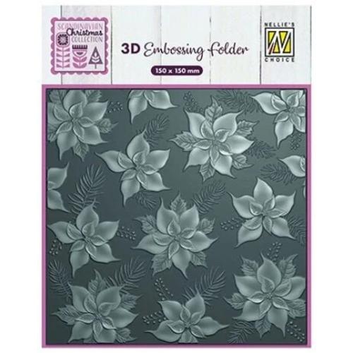 Nellie Snellen 3D Embossing Folder Poinsettia (EF3D097)