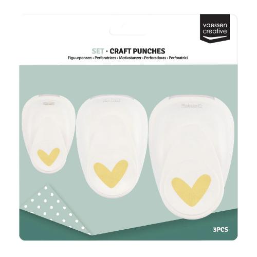 Vaessen Creative - Craft Punch Set Playful Hearts 3pcs - Postage as per Actual