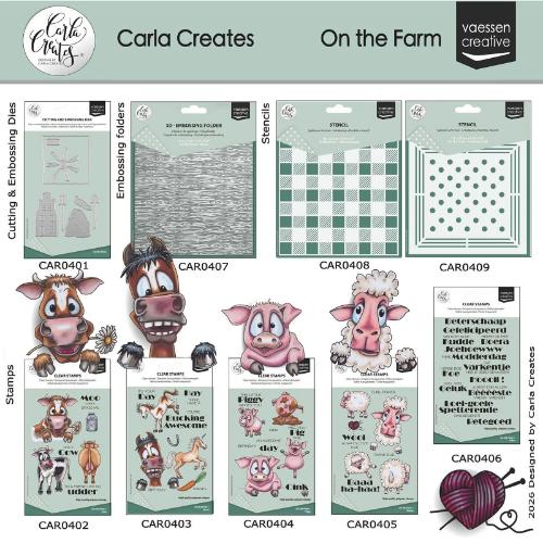 Vaessen Creative • 3D Embossing Folder by Carla Creates Wood on the Farm 5.9x5.9"