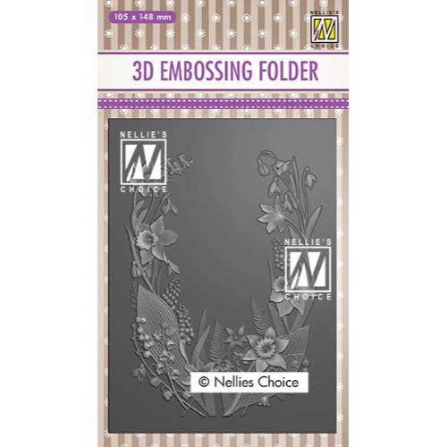 Nellie's Choice 3D Embossing Folders Flower Frame