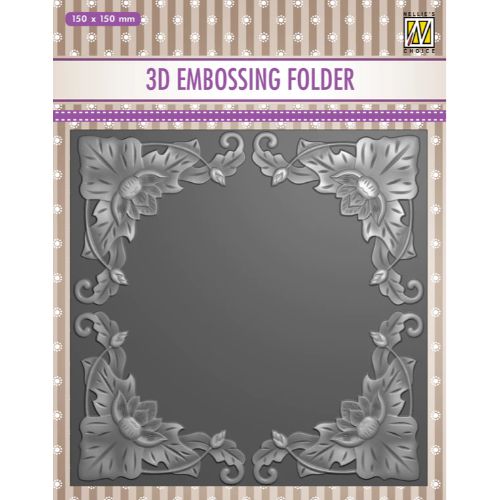 Nellie's Choice 3D Embossing Folder - Exotic Flower Frame