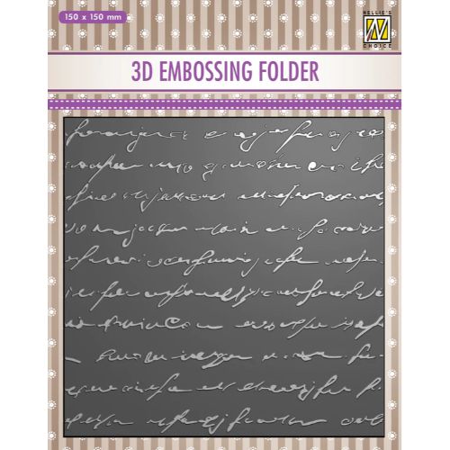 Nellie's Choice 3D Embossing Folder - Writing