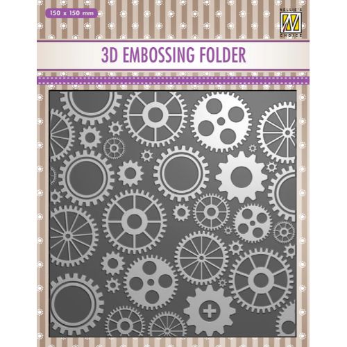 Nellie's Choice 3D Embossing Folder - Cogwheels