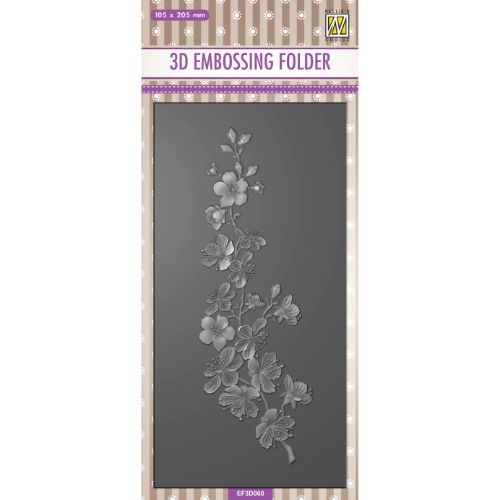 Nellie's Choice 3D Embossing Folder Slimline - Blossom