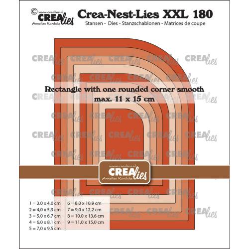 Crealies Crea-Nest-Lies XXL Dies Rectangle with One Rounded Corner Smooth (CLNestXXL180)