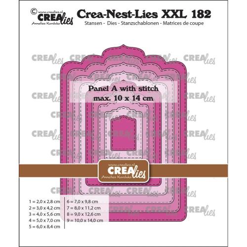 Crealies Crea-Nest-Lies XXL Dies No. 182 Panel A with Stitch (CLNestXXL182)