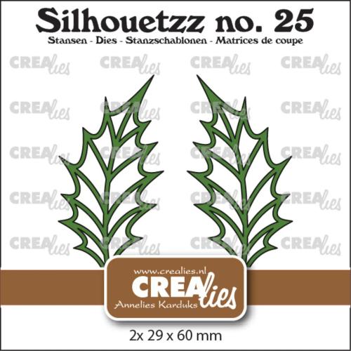 Crealies Silhouetzz Dies No. 25 Leaves 22 XL Open Holly Leaf Big and Mirror Image (CLSH25)