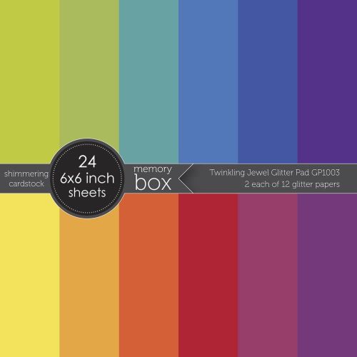 Memory Box Glitter Paper Pad 6"X6" 24/Pkg Twinkling Jewel