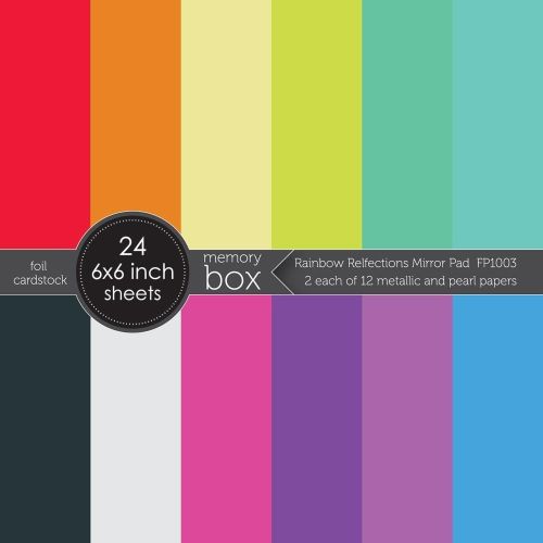 Memory Box - Rainbow Reflections Mirror Pad 6x6 pack