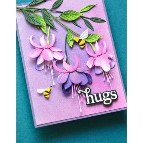 Memory Box - Little Fuchsia Flower Trio and Branch craft die