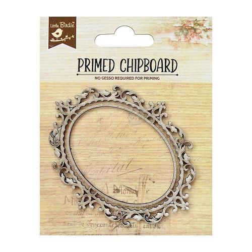 Little Birdie - Laser Cut Primed Chipboard 1/Pkg-Oval Frame