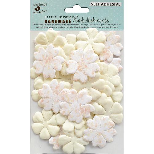 Little Birdie - Leona Paper Flowers 30/Pkg-Shabby Chic