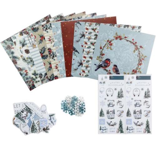 Little Birdie Christmas 12"X12" Paper Crafting Kit-Joy Of Winter - Postage as per Actual