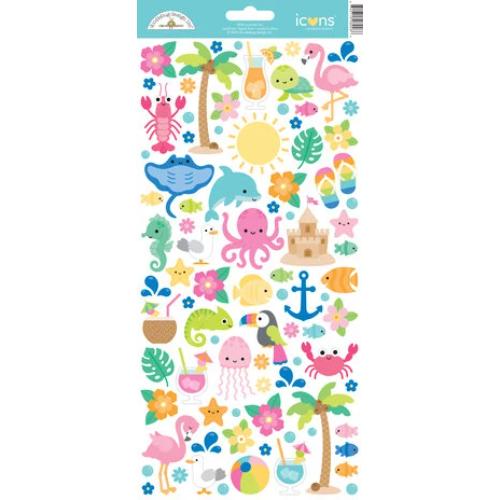 Doodlebug Design Summer Fun Icons Stickers (8926) - Postage as per Actual