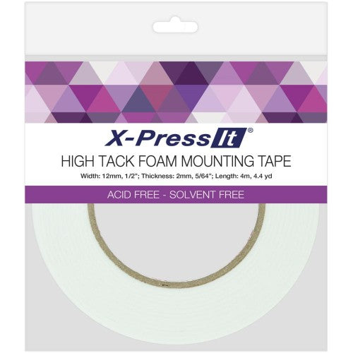 X-Press It High Tack Foam Mounting Tape .5"X4.4yd
