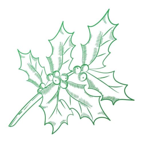 Couture Creations Holly Sprig Mini Stamp