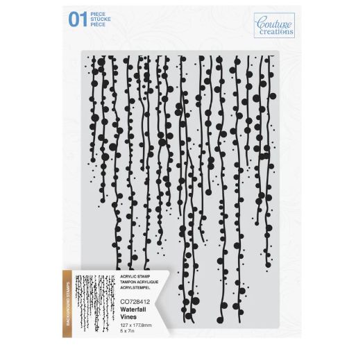 Couture Creations - Waterfall Vines 5x7 Background Stamp (1pc)