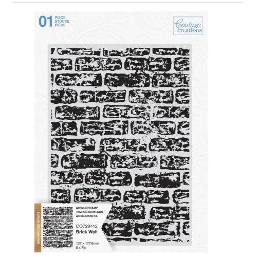 Couture Creations - Brick Wall 5x7 Background Stamp (1pc)