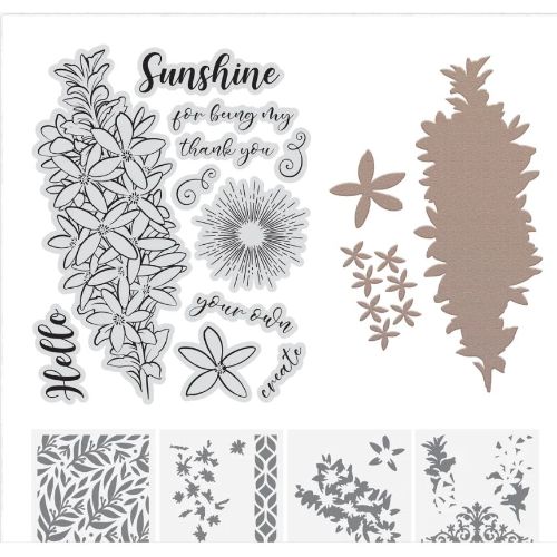 Couture Creations - Box Leaf Waxflowers (4 Stencils | 1 Stamp | 1 Die)