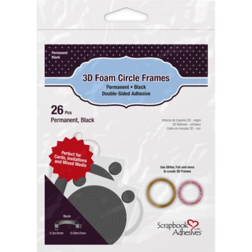 Scrapbook Adhesives - 3D Foam Circle Frames Black - No.01406