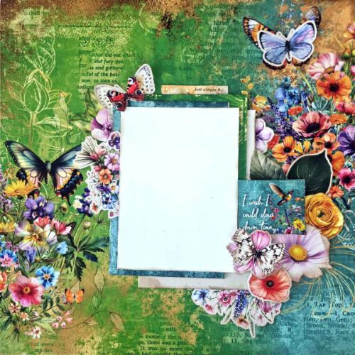 3Quarter Designs Fluttering Wings 12x12 Design Paper & Diecuts Set - Postage as per Actual