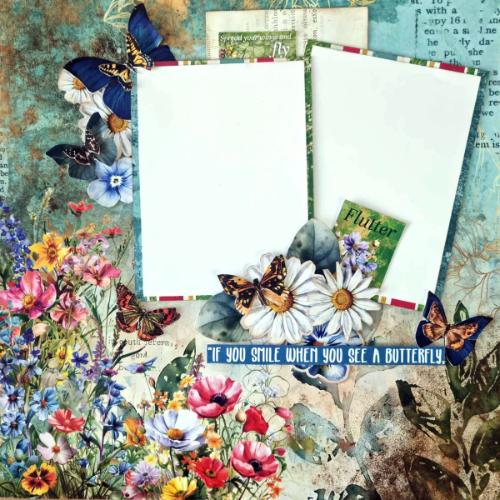 3Quarter Designs Fluttering Wings 12x12 Design Paper & Diecuts Set - Postage as per Actual