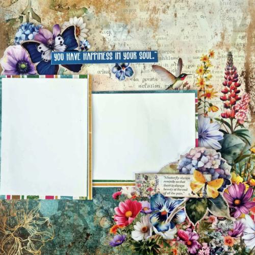 3Quarter Designs Fluttering Wings 12x12 Design Paper & Diecuts Set - Postage as per Actual