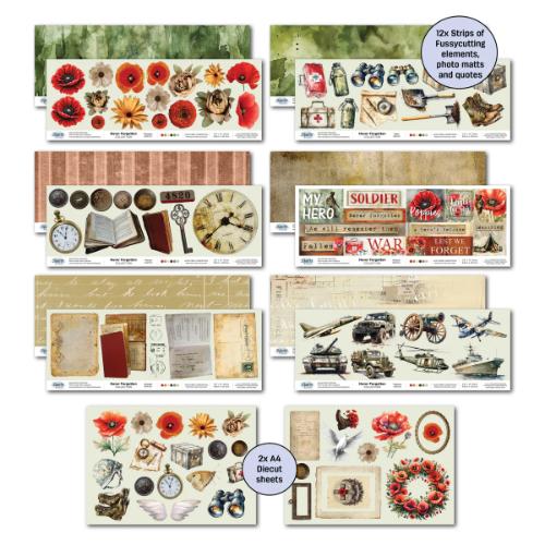 3Quarter Designs Never Forgotten 12x12 Design Paper & Diecuts Set - Postage as per Actual