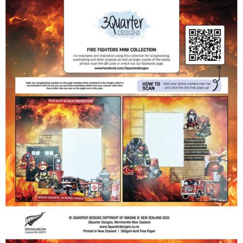 3 Quarter Designs Fire Fighters Mini 12x12 collection - Postage as per Actual