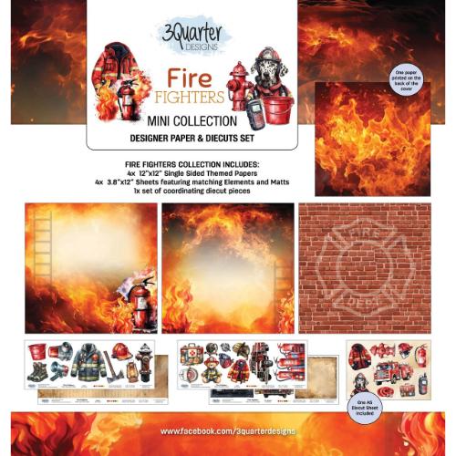 3 Quarter Designs Fire Fighters Mini 12x12 collection - Postage as per Actual