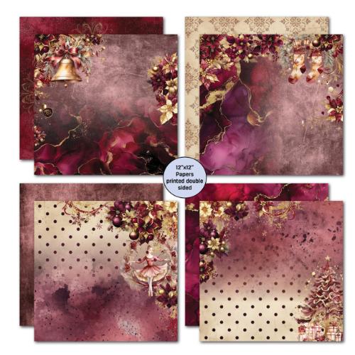 3Quarter Designs Sugarplum Wreath 12x12 Design Paper & Diecuts Set - Postage as per Actual