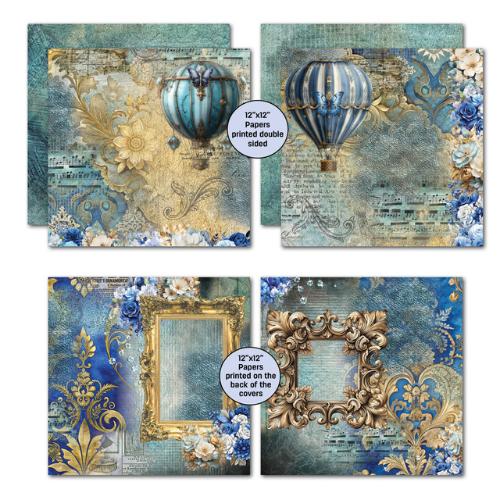 3Quarter Designs Grunged Baroque 12x12 Design Paper & Diecuts Set - Postage as per Actual