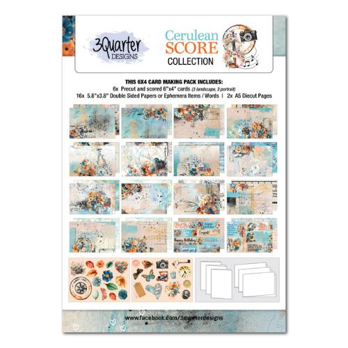 3Quarter Designs - Cerulean Score Collection - 6x4 Card Making Pack