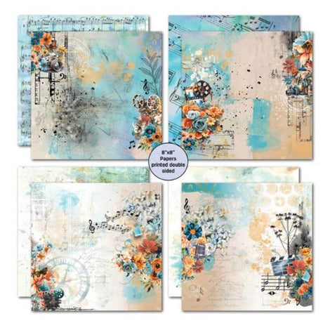 3Quarter Designs - Cerulean Score Collection - 8x8 Pack