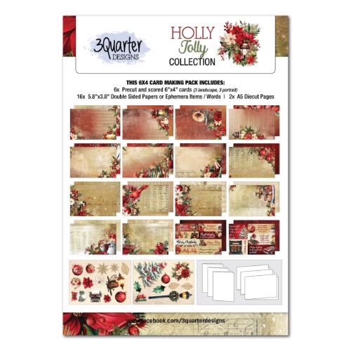 3Quarter Designs - Holly Jolly Collection - 6x4 Card Making Pack