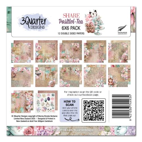 3Quarter Designs - Share Positivi-Tea 6*6 Double Sided Papers