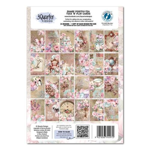 3Quarter Designs - Share Positivi-Tea Tuck 'N' Play Cards (Double sided)