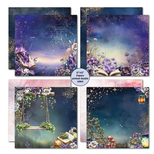 3Quarter Designs Night Garden 12x12 Design Paper & Diecuts Set - Postage as per Actual