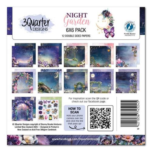 3Quarter Designs Night Garden 6x6 Paper Pack