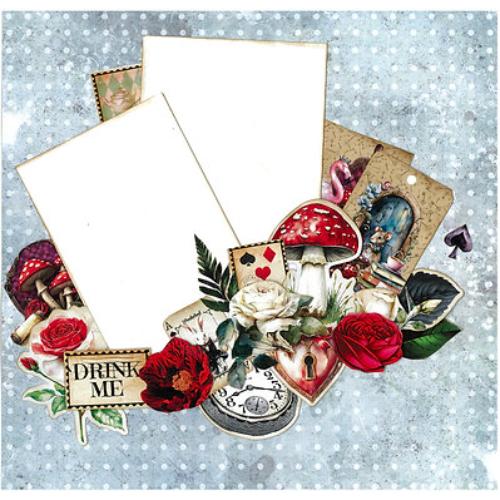 3Quarter Designs Red Queen 12x12 Design Paper & Diecuts Set - Postage as per Actual