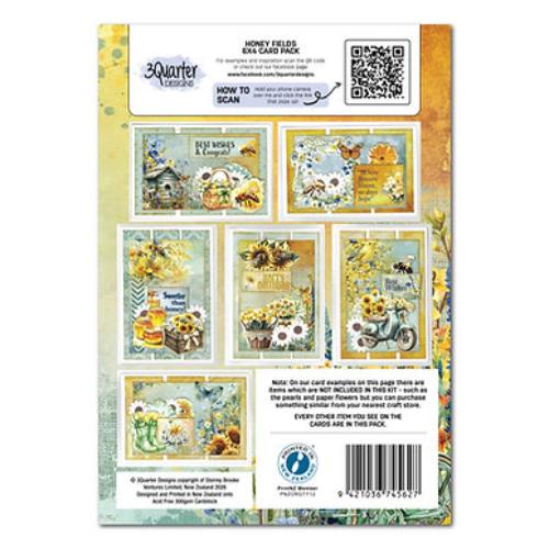 3Quarter Designs Honey Fields 6x4 Card Pack