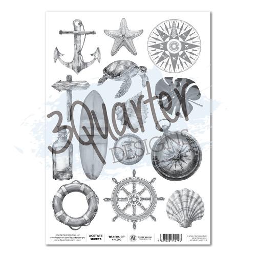 3Quarter Designs Beachside Life A4 Acetate Sheet