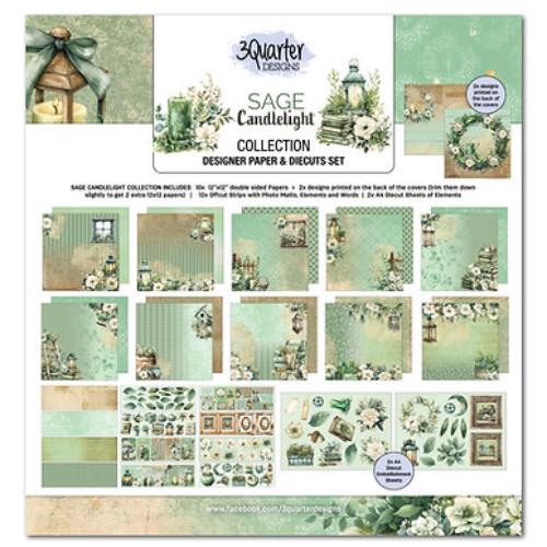 3Quarter Designs Sage Candlelight Scrapbook Collection - Postage as per Actual