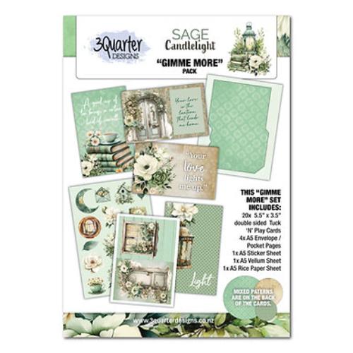 3Quarter Designs Sage Candlelight Gimme More Cards Pack