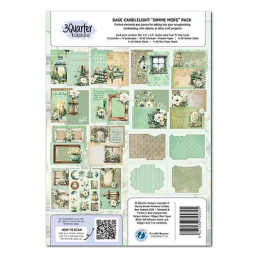 3Quarter Designs Sage Candlelight Gimme More Cards Pack