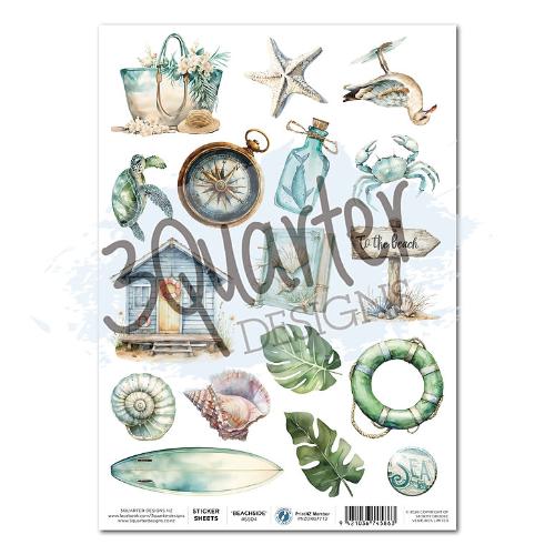 3Quarter Designs Beachside Life A4 Sticker Sheet