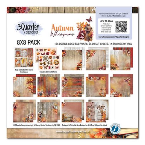 3Quarter Designs Autumn Whispers 8x8 Paper Pack & Die Cuts set
